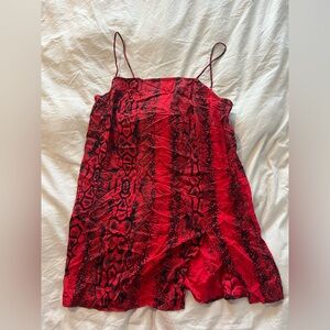 Red snake pattern dress